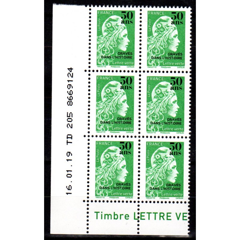Carnet 20 timbres Marianne l'engagée - Lettre verte - La Poste