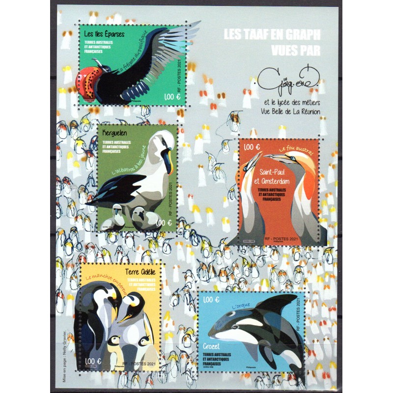 Accueil Timbres De Collection Taaf Poste Aujourd Hui Timbres Taaf Bloc Les Taaf En Graph