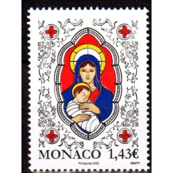 Timbre Monaco n°3356 Noël 2022