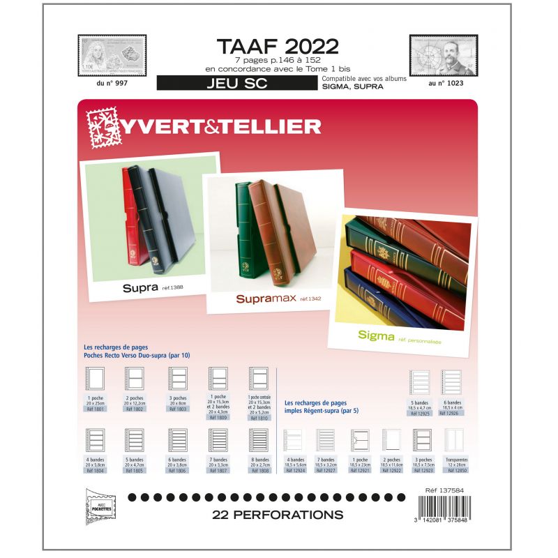 Catalogue Yvert et Tellier des Timbres des TAAF 2023 chez philarama37