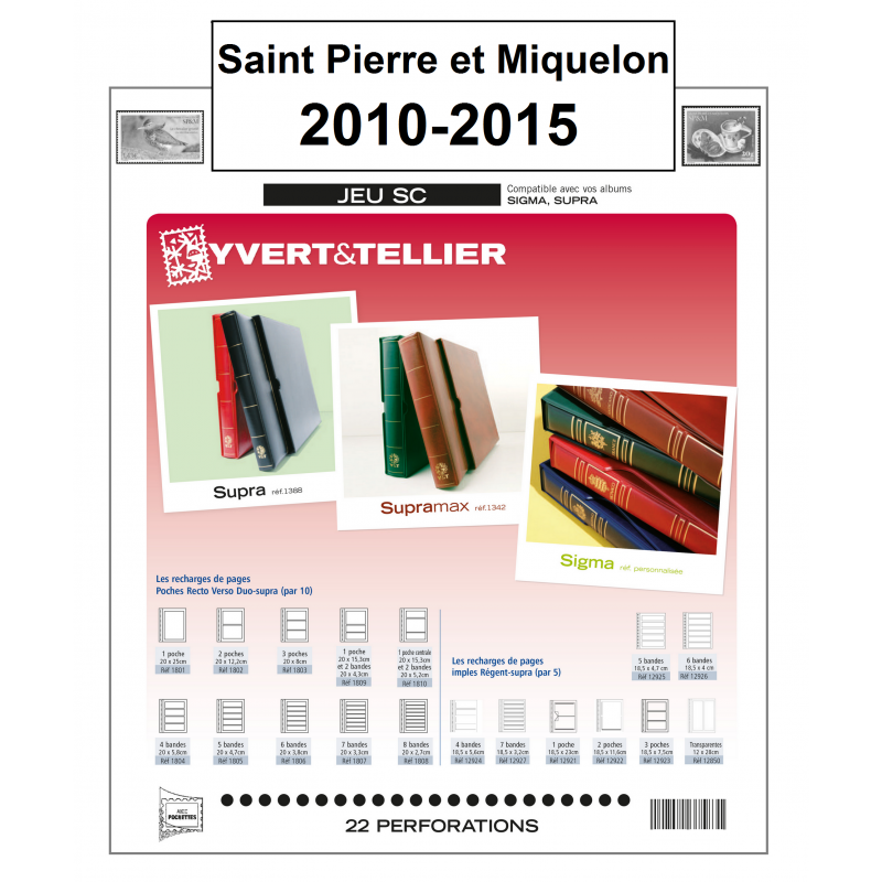 Jeu Yvert et Tellier Saint Pierre et Miquelon sc 2010-2015 chez philarama37