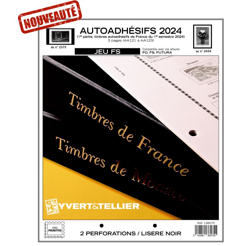 Nouveauté Jeu Yvert et Tellier France Autoadhésifs FS 1er semestre 2024