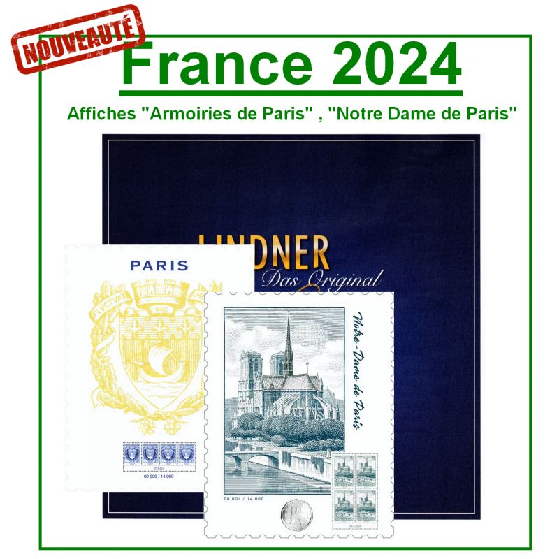 Pages France Lindner Affiches "Armoiries de Paris" et "Notre Dame de Paris" 2024